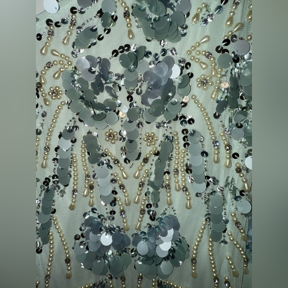 NWT Mac Duggal 94151 Sage Green Embellished One Shoulder Trumpet Gown Size 12 - Picture 6 of 17